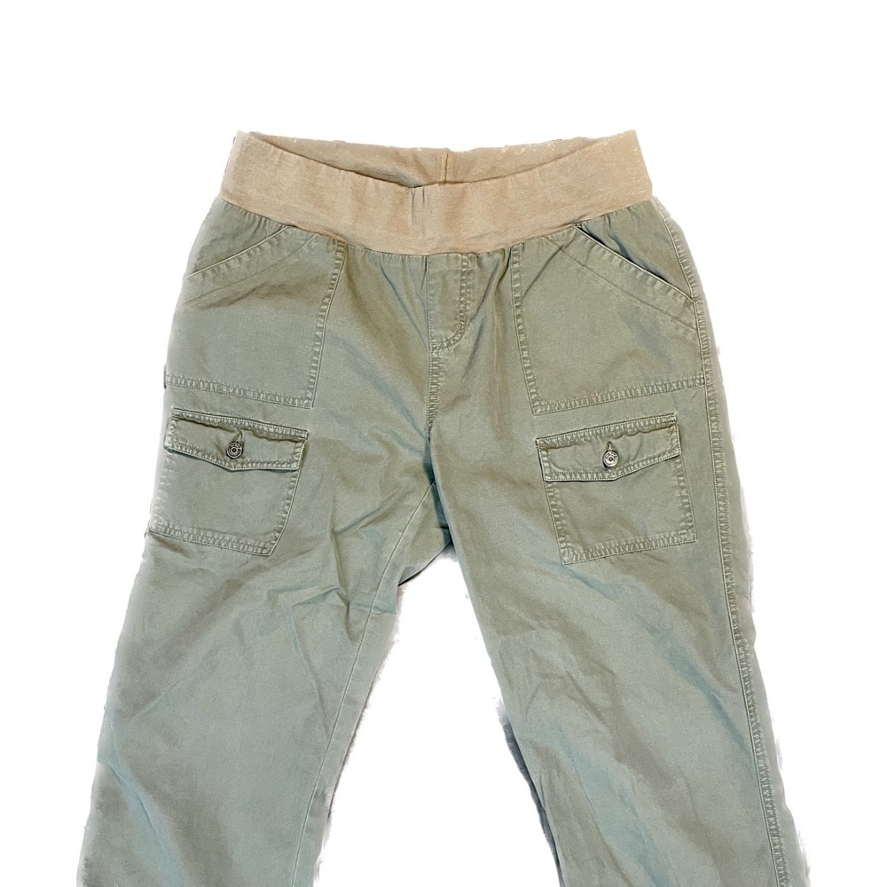 Oh Baby! By Motherhood Army Green Cropped Cargo Pants Medium - Picture 2 of 5